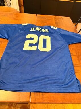 NFL Blue Jersey with White Number 20 Jenkins